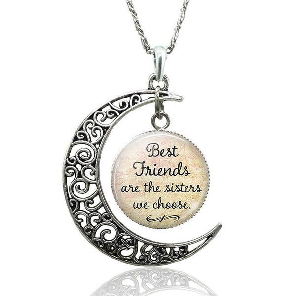 Copper Sisters Necklace Moon Always My Sister Forever My Friend Pendant  Fashion Birthday Jewelry Gifts For Women Sisters Friends - AliExpress